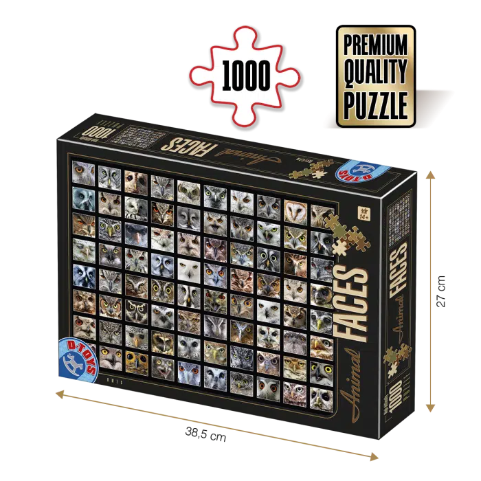 Puzzle adulți 1000 piese - Animal Faces - Owls/Bufnițe-0