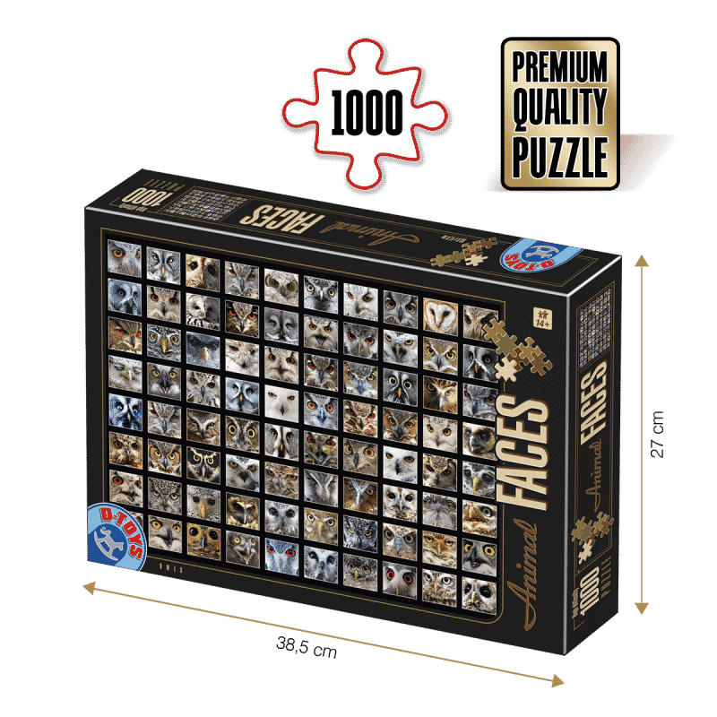 Puzzle adulți 1000 piese - Animal Faces - Owls/Bufnițe-0