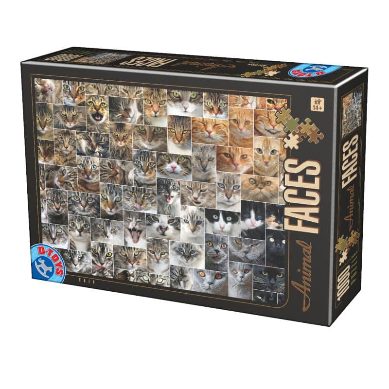 Puzzle adulți 1000 piese Animal Faces - Cats/Pisici -0