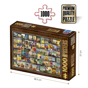 Puzzle adulți 1000 piese Vintage Collage - Travel -0