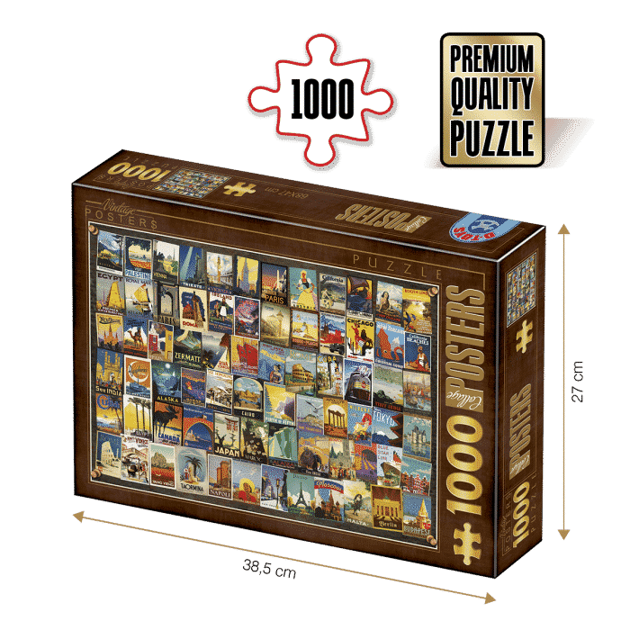 Puzzle adulți 1000 piese Vintage Collage - Travel -0