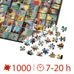 Puzzle adulți 1000 piese Vintage Collage - Travel -35081