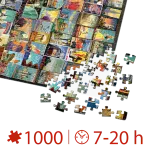 Puzzle adulți 1000 piese Vintage Collage - Travel -35081