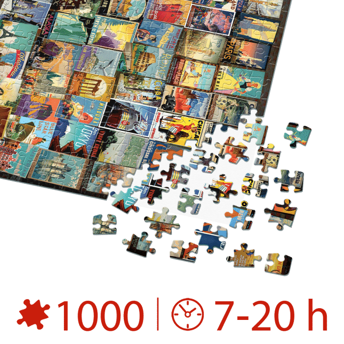 Puzzle adulți 1000 piese Vintage Collage - Travel -35081