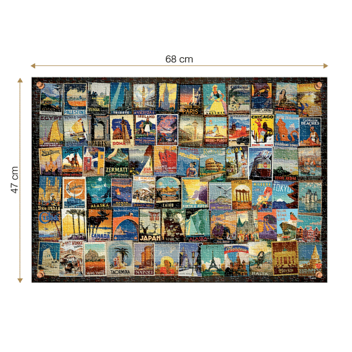 Puzzle adulți 1000 piese Vintage Collage - Travel -35084