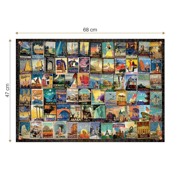 Puzzle adulți 1000 piese Vintage Collage - Travel -35084