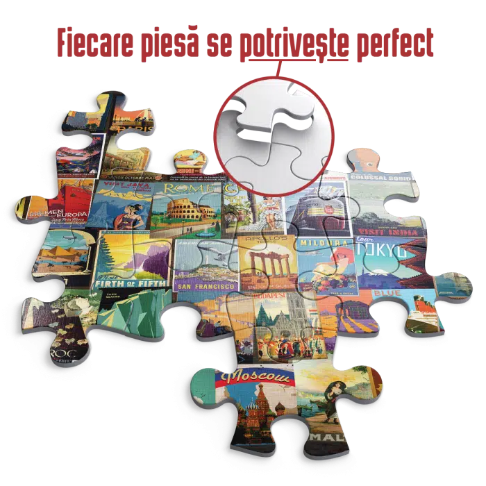 Puzzle adulți 1000 piese Vintage Collage - Travel -35082