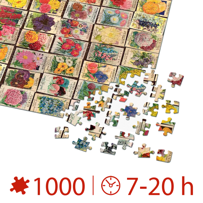 Puzzle adulți 1000 piese Vintage Collage - Flowers / Flori -35087