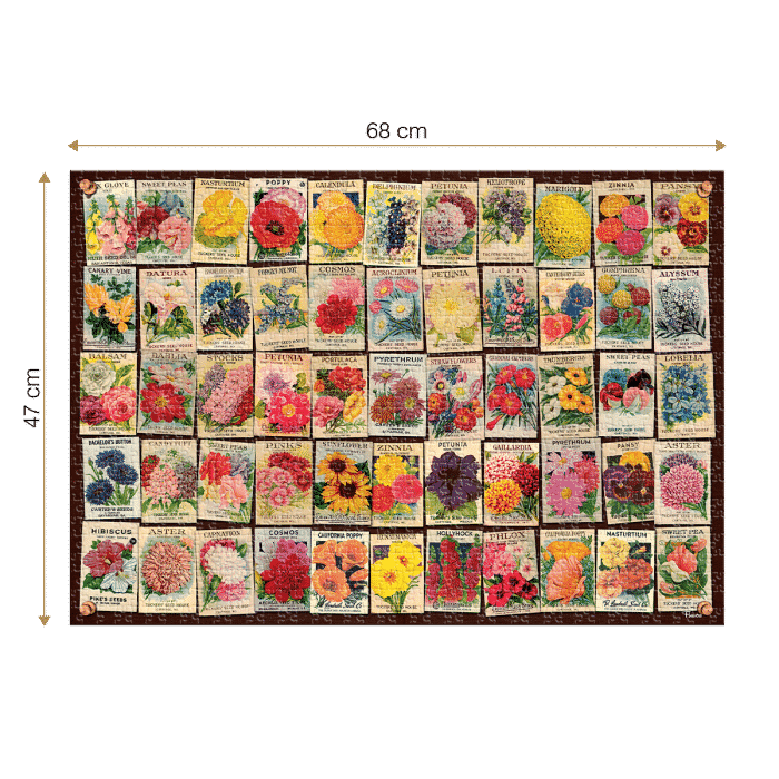 Puzzle adulți 1000 piese Vintage Collage - Flowers / Flori -35090