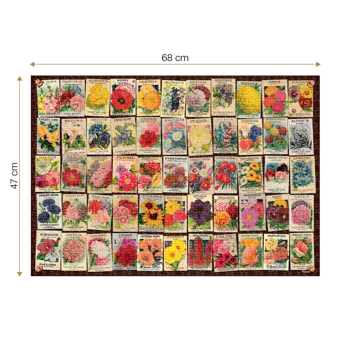 Puzzle adulți 1000 piese Vintage Collage - Flowers / Flori -35090
