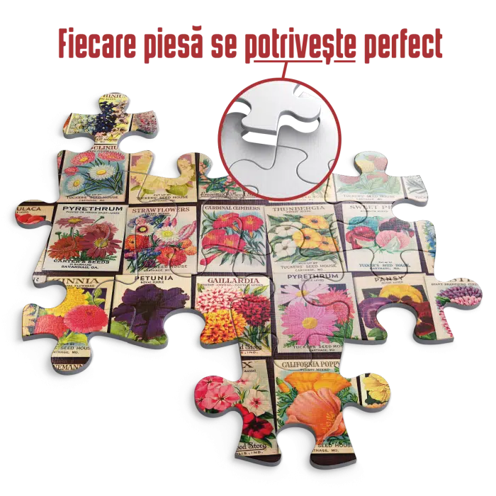 Puzzle adulți 1000 piese Vintage Collage - Flowers / Flori -35088