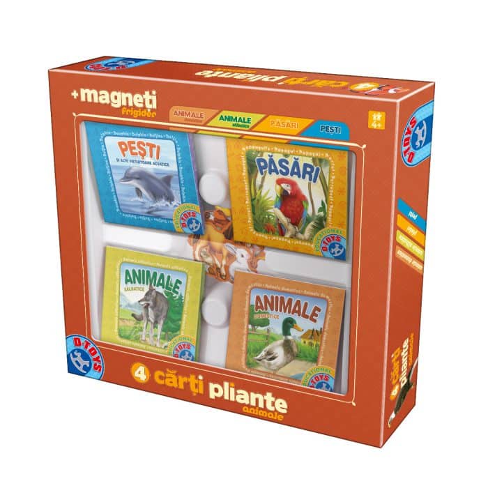 Set 4 Cărți Pliante + Magnet Frigider - Animale-0