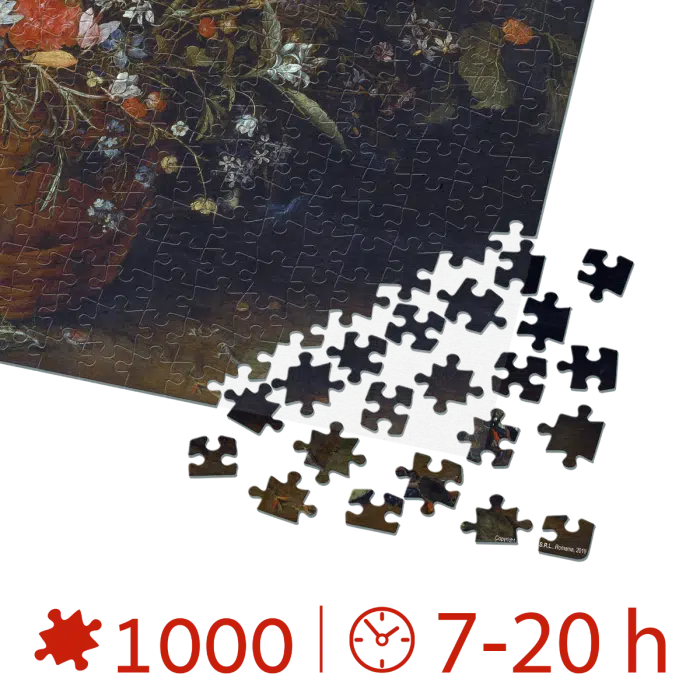 Puzzle adulți Brueghel cel Bătrân - Flowers in a Wooden Vessel - 1000 Piese-34129