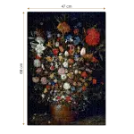 Puzzle adulți Brueghel cel Bătrân - Flowers in a Wooden Vessel - 1000 Piese-34130