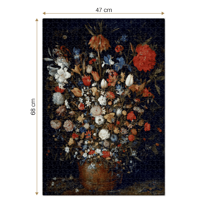 Puzzle adulți Brueghel cel Bătrân - Flowers in a Wooden Vessel - 1000 Piese-34130