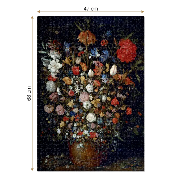 Puzzle adulți Brueghel cel Bătrân - Flowers in a Wooden Vessel - 1000 Piese-34130