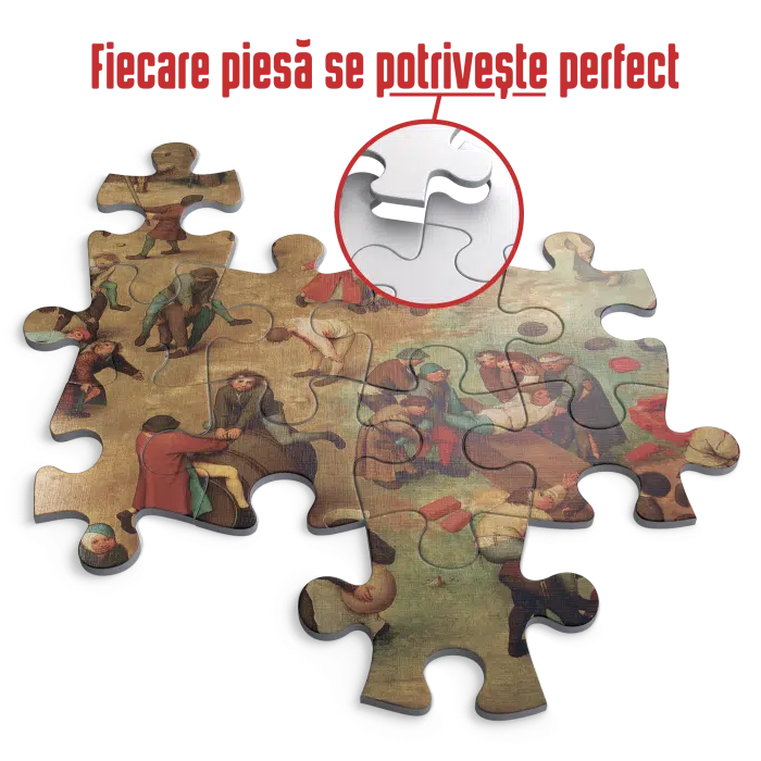 Puzzle adulți Bruegel cel Bătrân - Children's Games/Jocuri de copii - 1000 Piese-34266