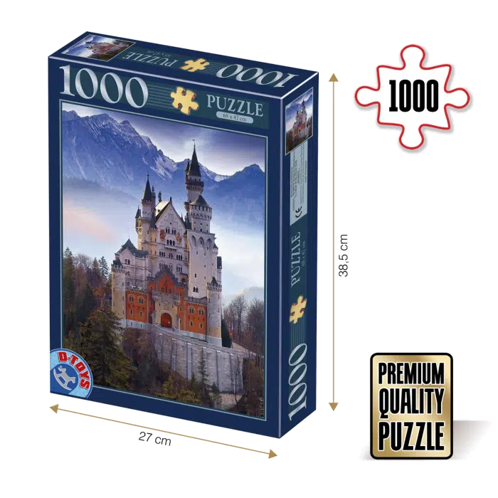 Puzzle adulți 1000 piese Peisaje de zi - Castelul Neuschwanstein, Germania-0