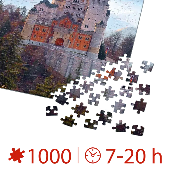 Puzzle adulți 1000 piese Peisaje de zi - Castelul Neuschwanstein, Germania-35555