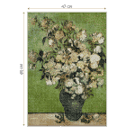 Puzzle adulti 1000 piese Vincent Van Gogh - Pink Roses in a Vase -34470