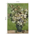Puzzle adulti 1000 piese Vincent Van Gogh - Pink Roses in a Vase -34470