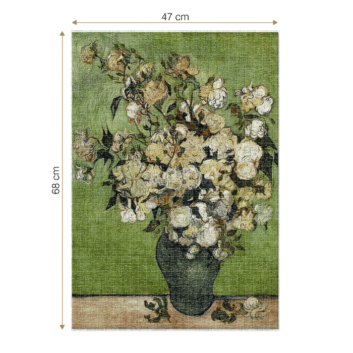 Puzzle adulti 1000 piese Vincent Van Gogh - Pink Roses in a Vase -34470