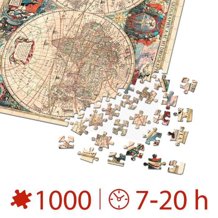 Puzzle adulți 1000 piese Vintage Map-35117