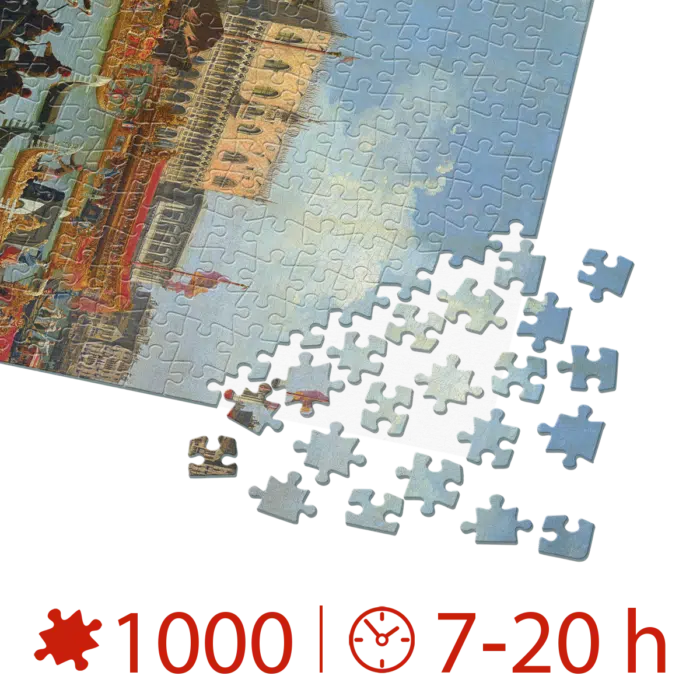 Puzzle adulți 1000 piese Giovanni Antonio Canal - Bucentaur's Return to the Pier by the Palazzo Ducale-34740