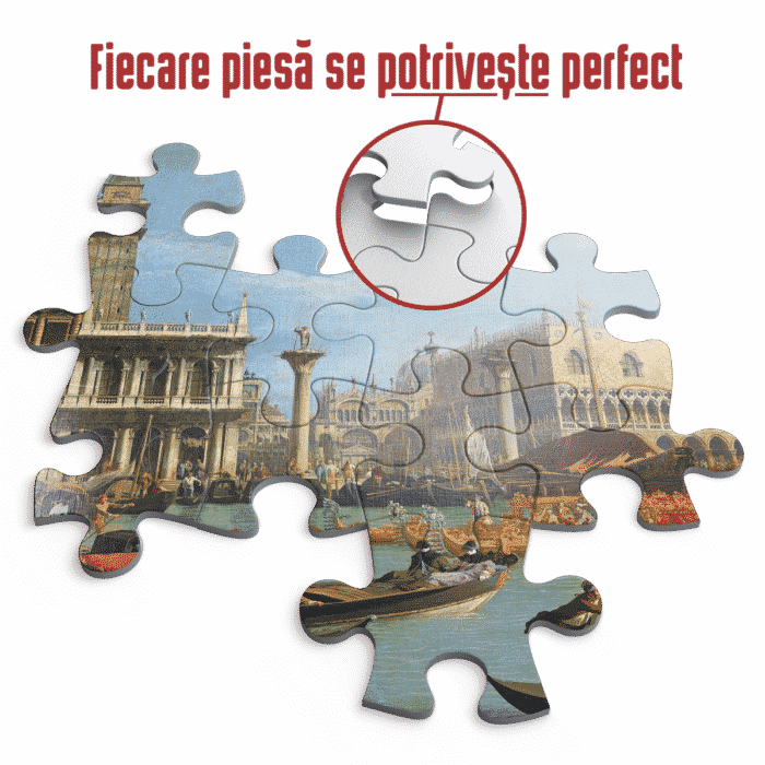 Puzzle adulți 1000 piese Giovanni Antonio Canal - Bucentaur's Return to the Pier by the Palazzo Ducale-34741