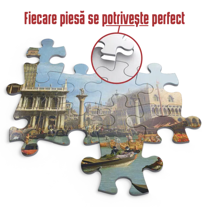 Puzzle adulți 1000 piese Giovanni Antonio Canal - Bucentaur's Return to the Pier by the Palazzo Ducale-34741