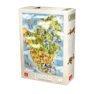 Puzzle Cartoon Map - North America - 1000 Piese-0