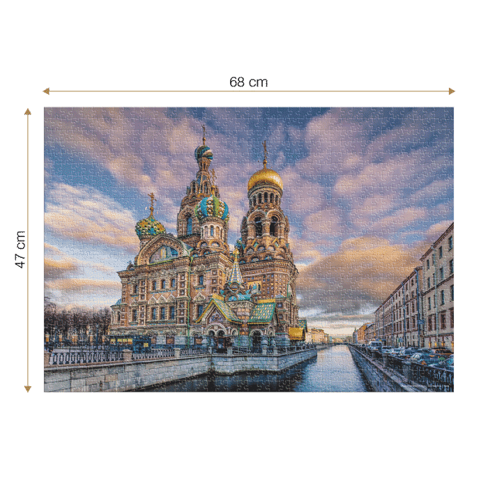 Puzzle adulți 1000 piese Peisaje de zi - Savior on the Spilled Blood, Sankt Petersburg-35564