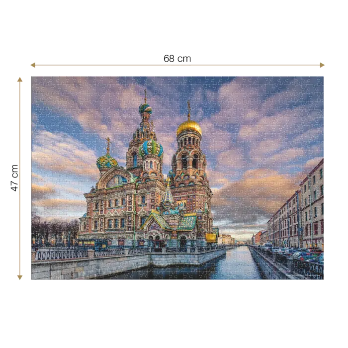 Puzzle adulți 1000 piese Peisaje de zi - Savior on the Spilled Blood, Sankt Petersburg-35564