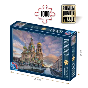 Puzzle adulți 1000 piese Peisaje de zi - Savior on the Spilled Blood, Sankt Petersburg-0