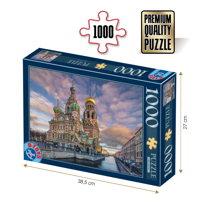 Puzzle adulți 1000 piese Peisaje de zi - Savior on the Spilled Blood, Sankt Petersburg-0