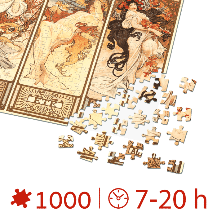 Puzzle adulți Alphonse Mucha - Seasons 3/Anotimpuri 3 - 1000 piese-34155