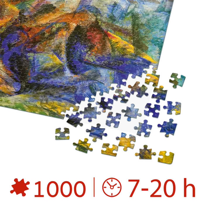Puzzle adulti 1000 piese Umberto Boccioni - Horse Rider Houses-34538