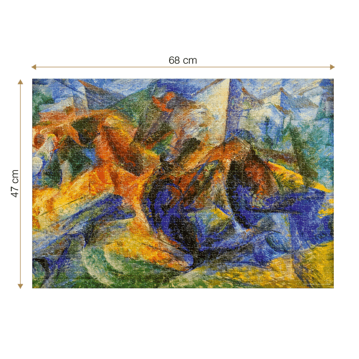 Puzzle adulti 1000 piese Umberto Boccioni - Horse Rider Houses-34541