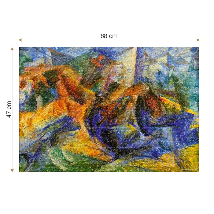 Puzzle adulti 1000 piese Umberto Boccioni - Horse Rider Houses-34541