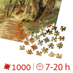 Puzzle adulți Peder Mørk Mønsted - A Spring Day in the Woods with Fresh-Blown Beeches and Anemones in the Forest Bed - 1000 Piese-34357