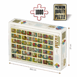 Puzzle adulți 1000 piese Pattern Elephants / Elefanți-0
