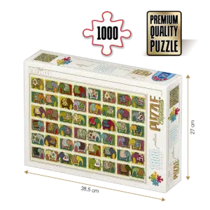 Puzzle adulți 1000 piese Pattern Elephants / Elefanți-0