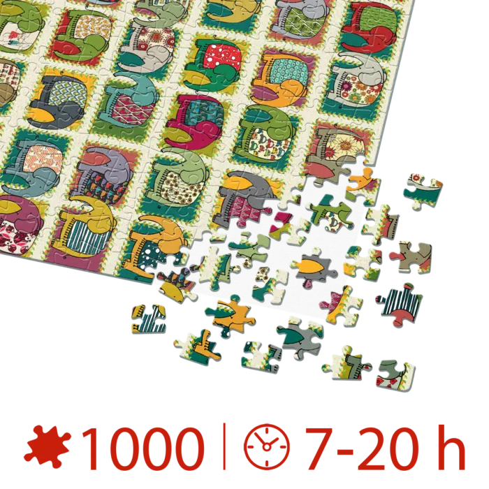 Puzzle adulți 1000 piese Pattern Elephants / Elefanți-34712