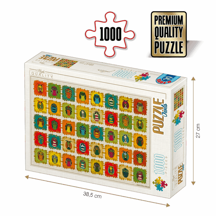 Puzzle adulți 1000 piese - Pattern Owls / Bufnițe -0