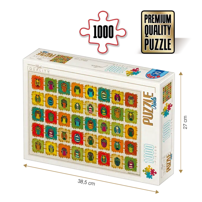Puzzle adulți 1000 piese - Pattern Owls / Bufnițe -0