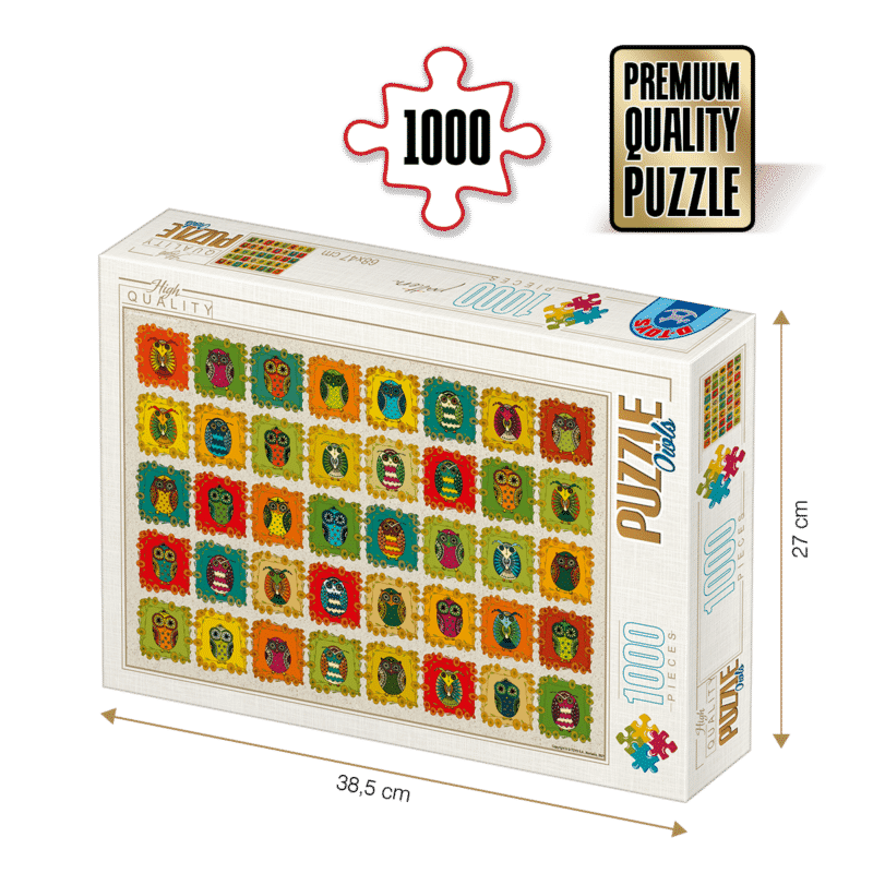 Puzzle adulți 1000 piese - Pattern Owls / Bufnițe -0