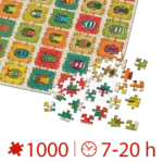 Puzzle adulți 1000 piese - Pattern Owls / Bufnițe -34728
