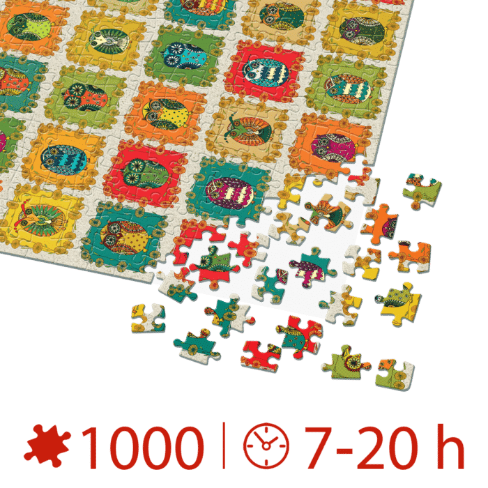 Puzzle adulți 1000 piese - Pattern Owls / Bufnițe -34728