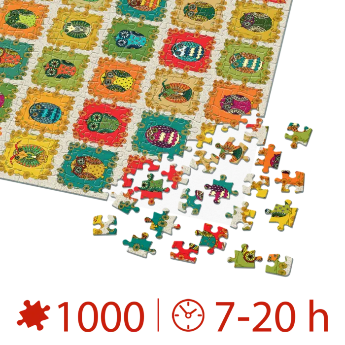 Puzzle adulți 1000 piese - Pattern Owls / Bufnițe -34728