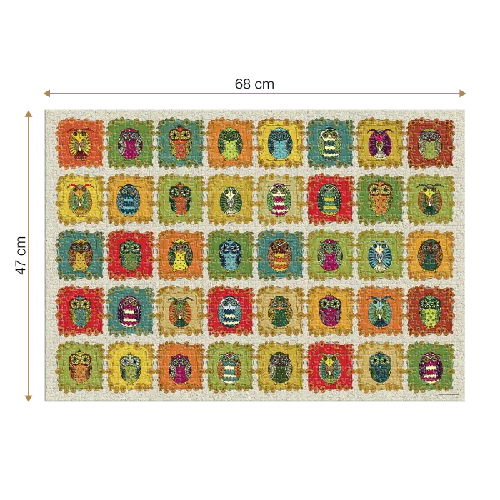 Puzzle adulți 1000 piese - Pattern Owls / Bufnițe -34731
